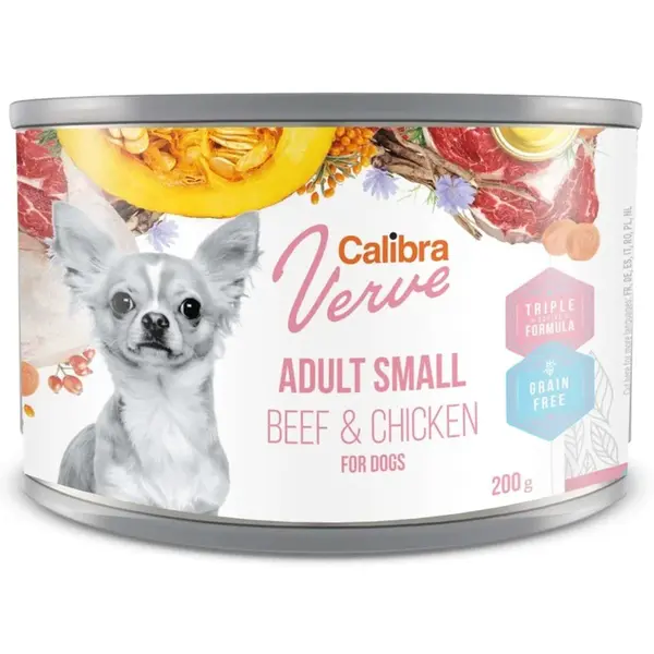 Calibra Dog Verve konzerva GF Adult Small Beef & Chicken 200 g | Konzerva pro psy