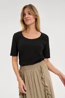 Marisse Black Cotton T-Shirt