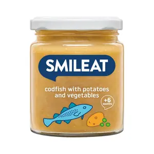 Smileat BIO příkrm divoká treska s brambory a zeleninou s extra panenským olivovým olejem 6M+ 230 g