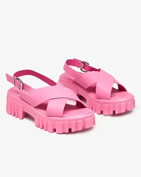 Resti Neon pink women's sandals on a massive Otida sole - Footwear