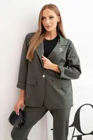 Kesi Włoski Dámský komplet Punto elegantní sako a kalhoty khaki