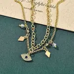 Brass Micro Pave Cubic Zirconia Multi-strand Charm Bracelets