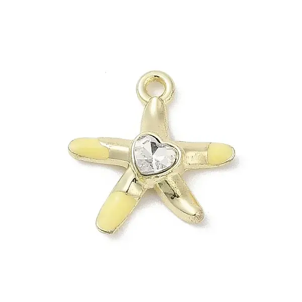 Rack Plating Alloy Enamel Rhinestone Pendants