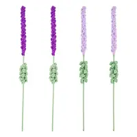 4Pcs 2 Colors Crochet Polyester Lavender Flower Ornaments