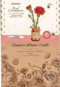 3D Dřevěná skládačka: Červený karafiát - hra z kategorie Stavebnice