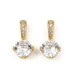 Brass Micro Pave Clear Cubic Zirconia Charms