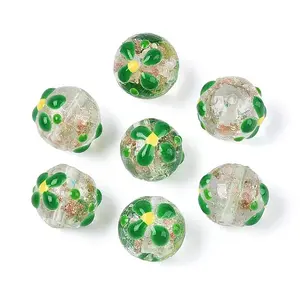 Luminous Handmade Gold Sand Lampwork Beads