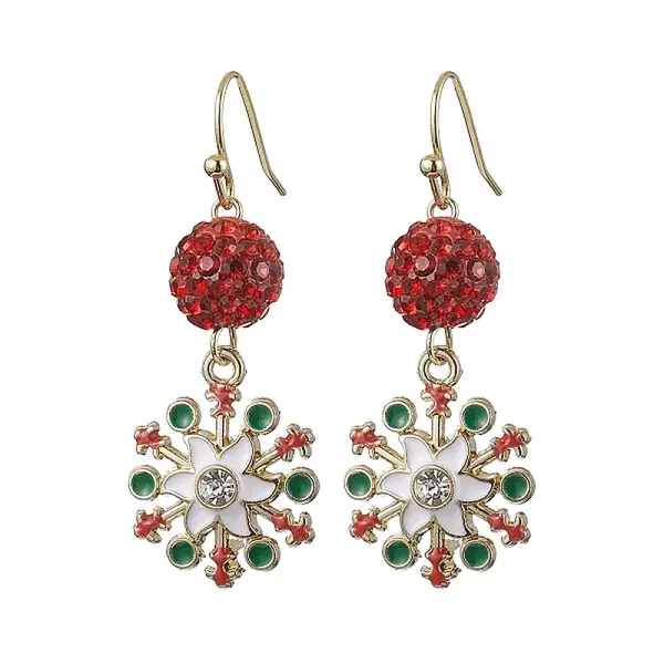 Alloy Enamel with Rhinestone Dangle Earrings