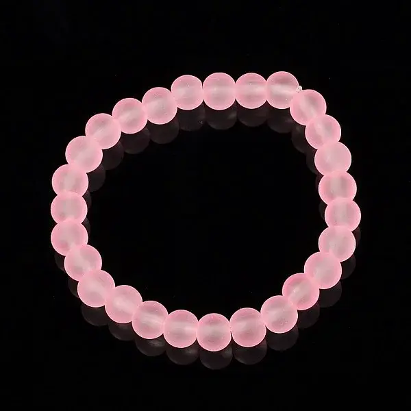 Stretchy Frosted Glass Beads Kids Bracelets for Children's Day