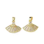 Brass Micro Pave Cubic Zirconia Pendants