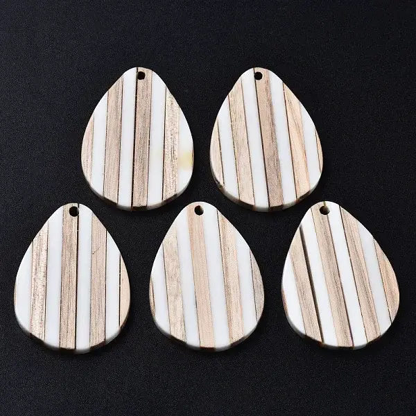 Stripe Resin & Wood Pendants