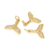 Brass Micro Pave Cubic Zirconia Charms