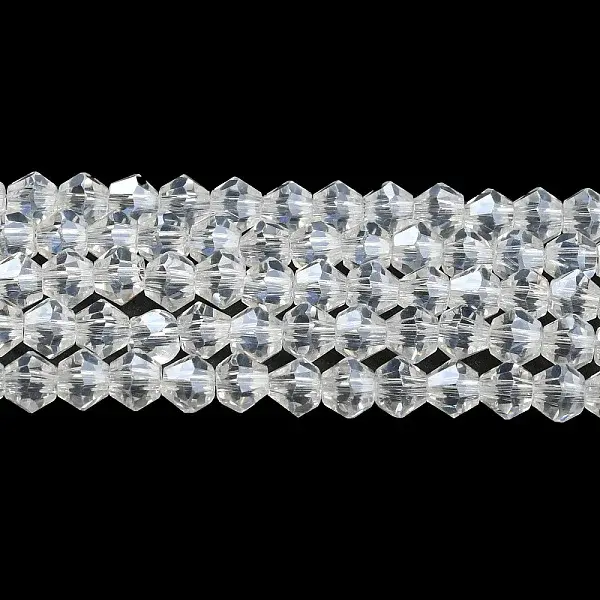 Transparent Electroplate Glass Beads Strands