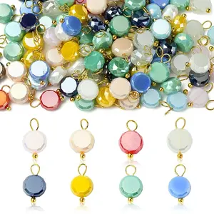 100Pcs Electroplate Glass Charms