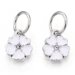 Enamel Style Flower Alloy Rhinestone Charms