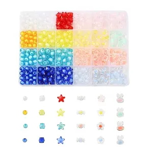 392Pcs 24 Style Transparent Acrylic Beads