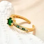 Brass Micro Pave Cubic Zirconia Cuff Rings for Women