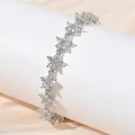 Cubic Zirconia Flower Link Bracelets