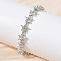 Cubic Zirconia Flower Link Bracelets