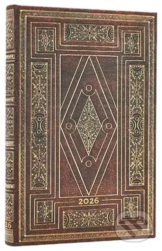 Paperblanks - týždenný diár First Folio 2026 (mini, horizontálny, elastické zatváranie)
