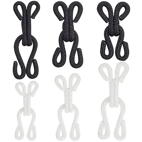 48Sets 6 Style Cloth and Iron Hook and S-Hook Clasps
