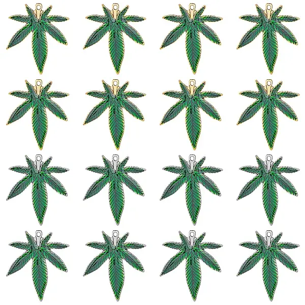 16Pcs 2 Colors Alloy Enamel Pendants