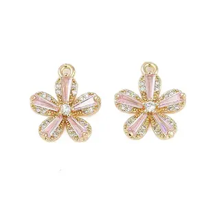Rack Plating Brass Micro Pave Cubic Zirconia Pendants
