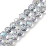 Half Rainbow Plated Electroplate Beads Strands