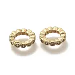 Brass Micro Pave Clear Cubic Zirconia European Beads