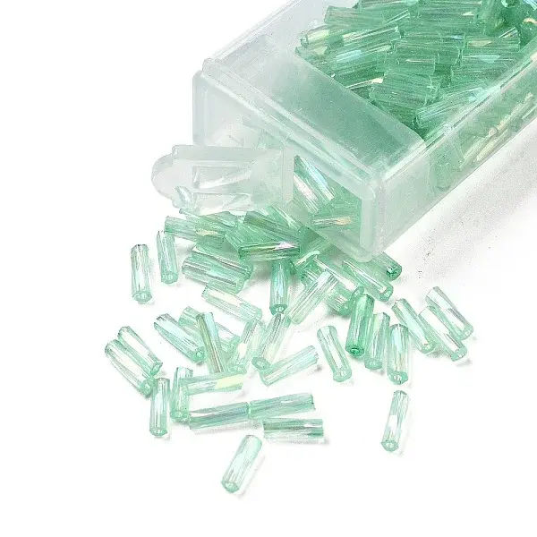 10G Ceylon Glass Twist Bugle Beads