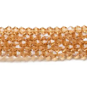 Transparent Electroplate Glass Beads Strands