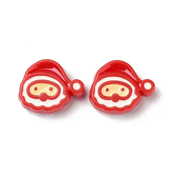 Christmas Decorations Theme Opaque Acrylic Bead with Enamel