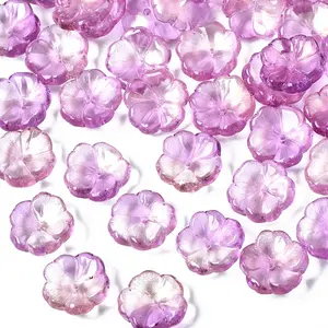 Transparent Spray Painted Glass Beads