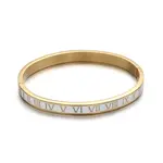 Ion Plating(IP) Roman Numerals Design 304 Stainless Steel Enamel Bangles
