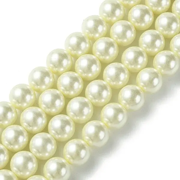 Eco-Friendly Dyed Glass Pearl Round Beads Strands