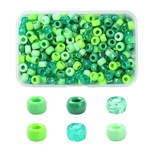480Pcs 6 Colors Opaque & Transparent Plastic Beads