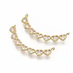 Brass Micro Pave Clear Cubic Zirconia Pendants