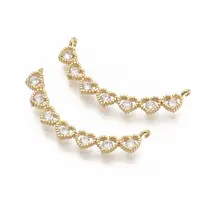 Brass Micro Pave Clear Cubic Zirconia Pendants