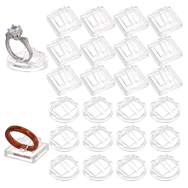 36Pcs 2 Styles Plastic Ring Display Stands