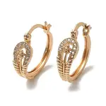 Brass Micro Pave Cubic Zirconia Hoop Earrings