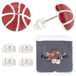4 Pairs Sport Ball Alloy Stud Earrings for Women