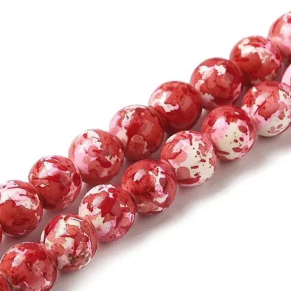 Synthetic Turquoise Dyed Camouflage Beads Strands