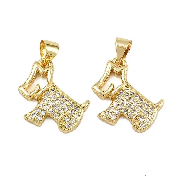 Brass Micro Pave Cubic Zirconia Pendants