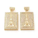 Brass Micro Pave Clear Cubic Zirconia Pendants