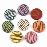 Painted Natural Wood Beads