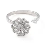 Flower Rotatable Open Ring for Women