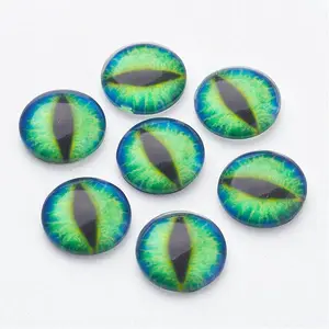 Half Round/Dome Dragon Eye Printed Glass Cabochons