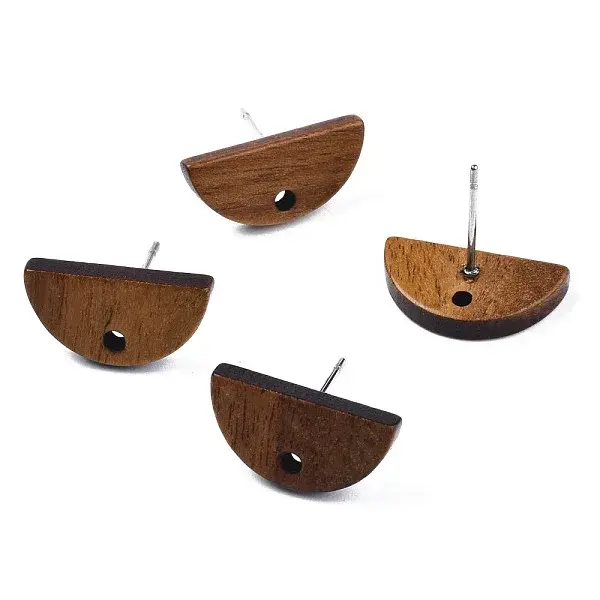 Walnut Wood Stud Earring Findings