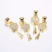 Long-Lasting Plated Brass Micro Pave Cubic Zirconia Pendants