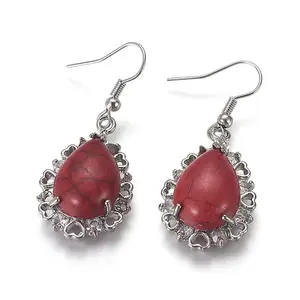 Synthetic Turquoise Dangle Earrings